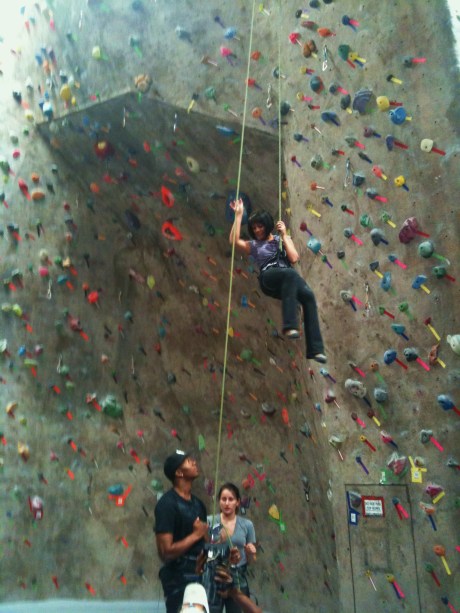 Sherrie Marlene and J.O. at Thresh Hold Rock Climbing